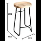 Silla De Bar 65 Cm Taburete Barra Asiento Madera Mostrador - Miniatura 2
