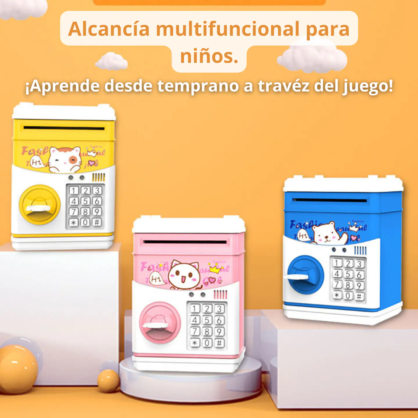Alcancia Banco Cajero De Ahorros Caja Fuerte Musical Niños 4