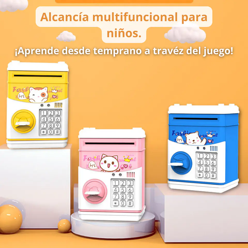 Alcancia Banco Cajero De Ahorros Caja Fuerte Musical Niños 4