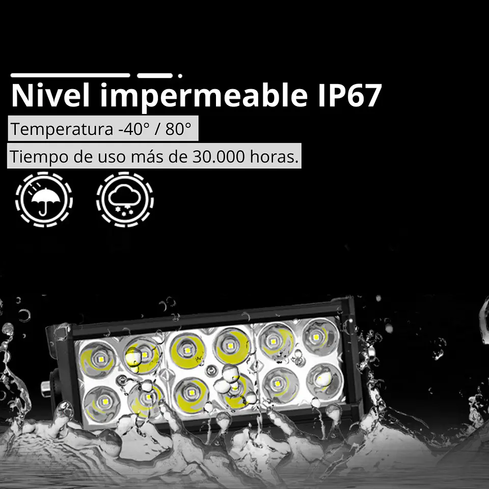 Barra Luz Led Focos Para Autos Y Camionetas Neblineros 120w 2