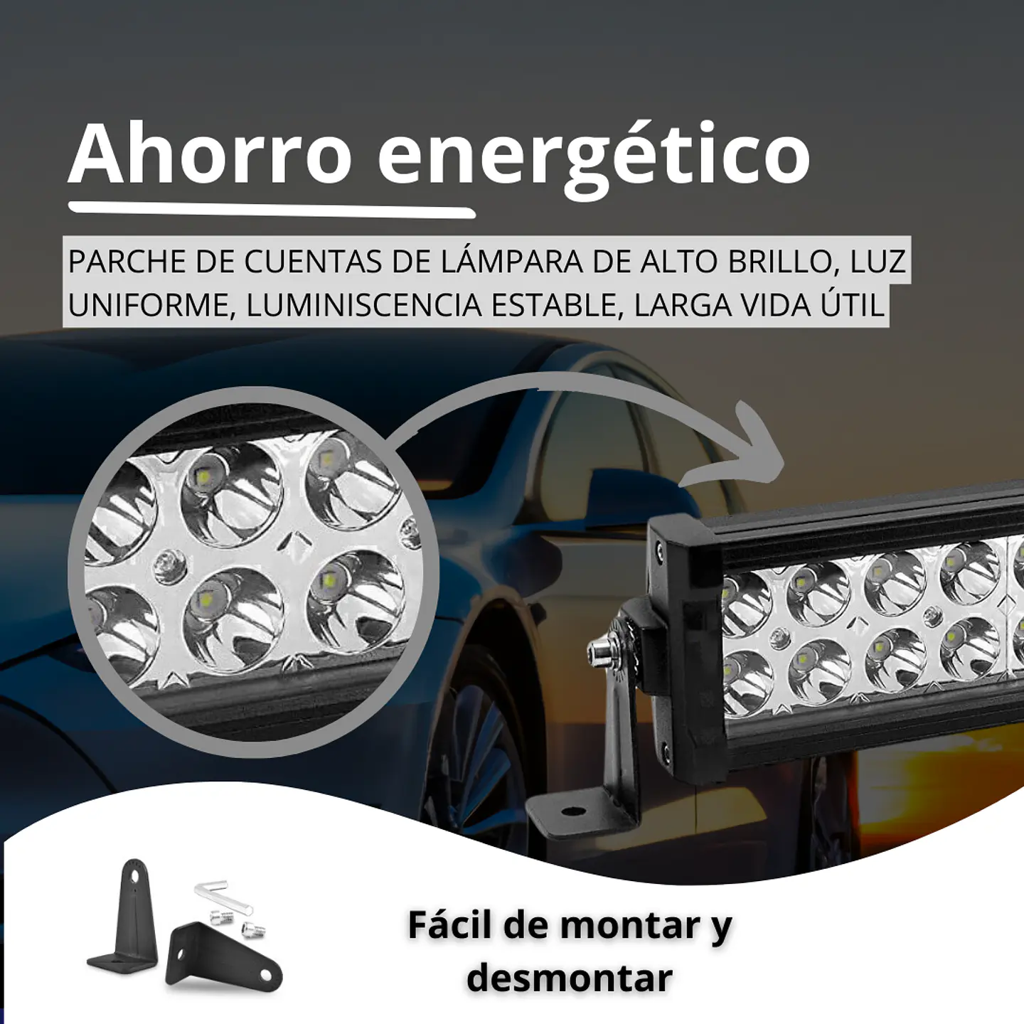 Barra Luz Led Focos Para Autos Y Camionetas Neblineros 120w 3