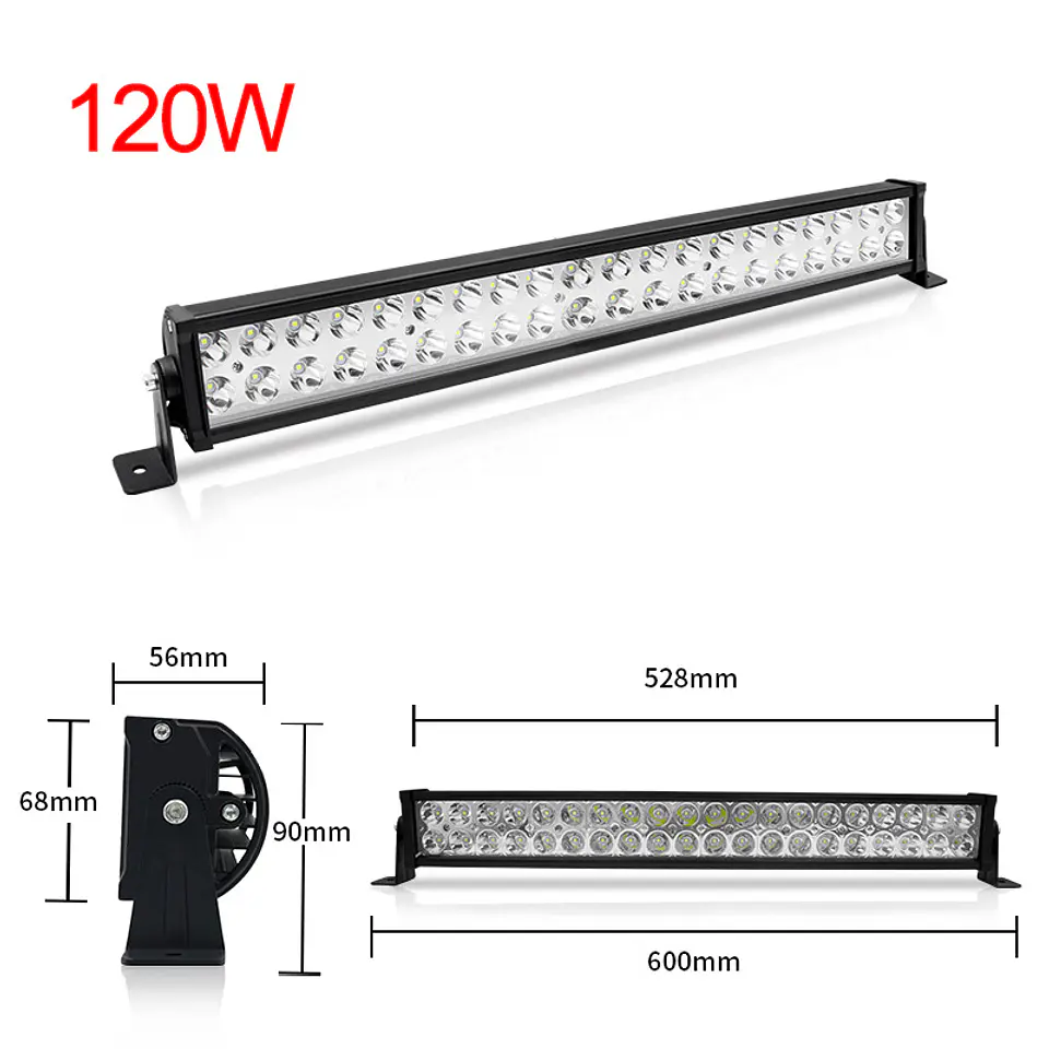 Barra Luz Led Focos Para Autos Y Camionetas Neblineros 120w 4