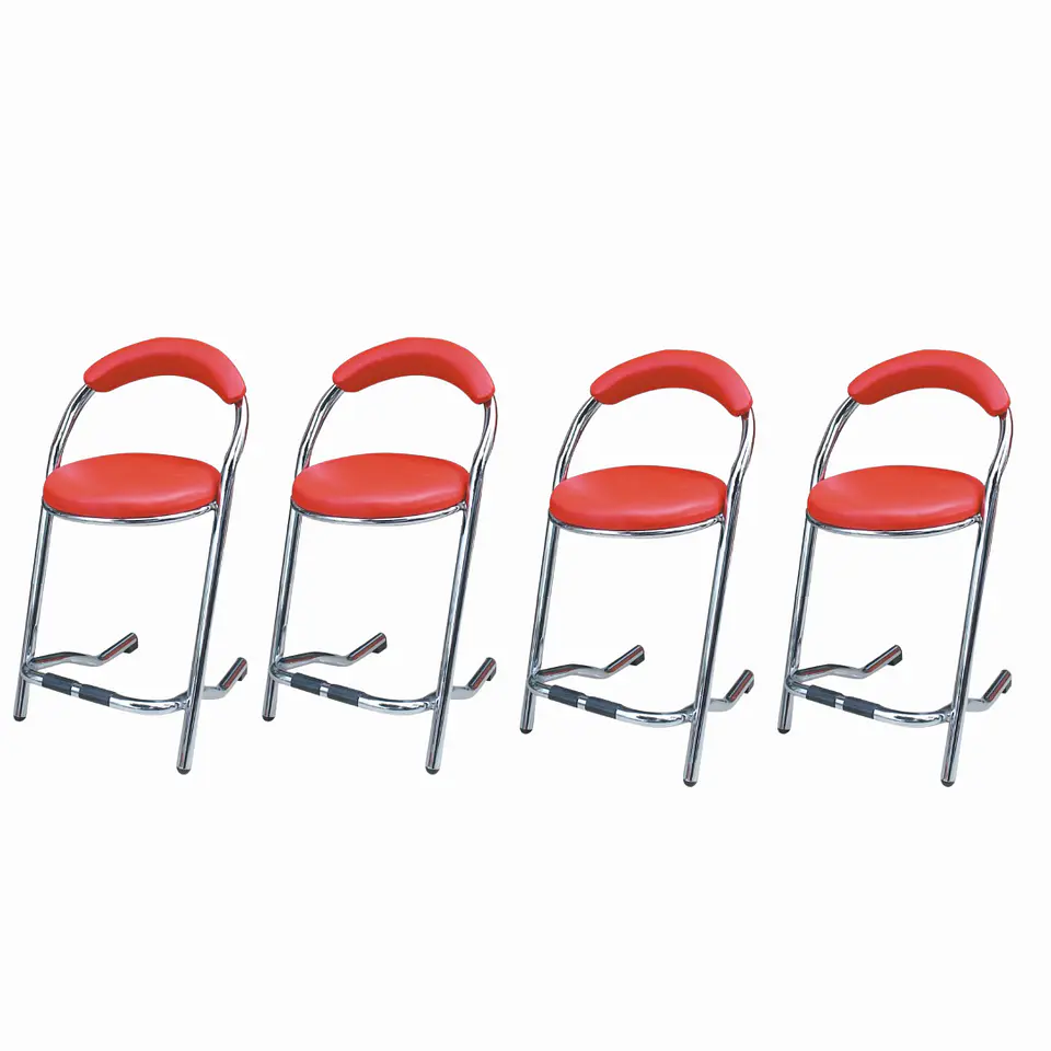 Silla Pack 4 Unidades Asiento Piso Metálico Taburete 1
