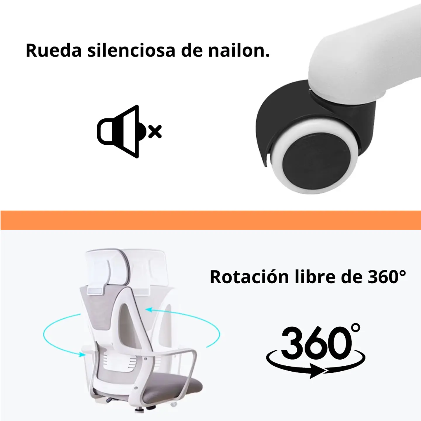 Silla Polar Ergónomica Oficina Escritorio Silenciosa A802 4