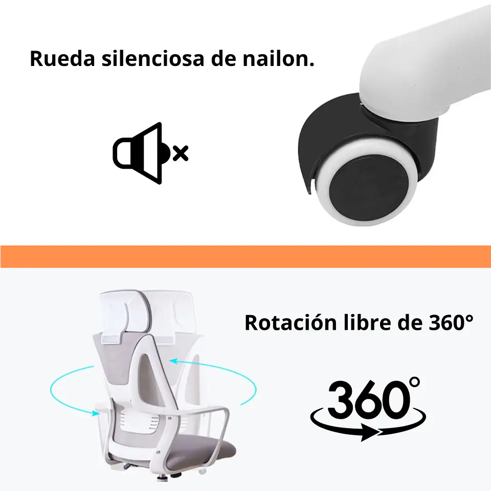 Silla Polar Ergónomica Oficina Escritorio Silenciosa A802 4