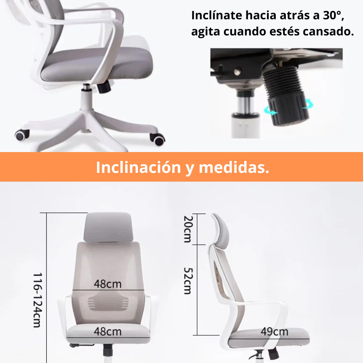 Silla Polar Ergónomica Oficina Escritorio Silenciosa A802 7