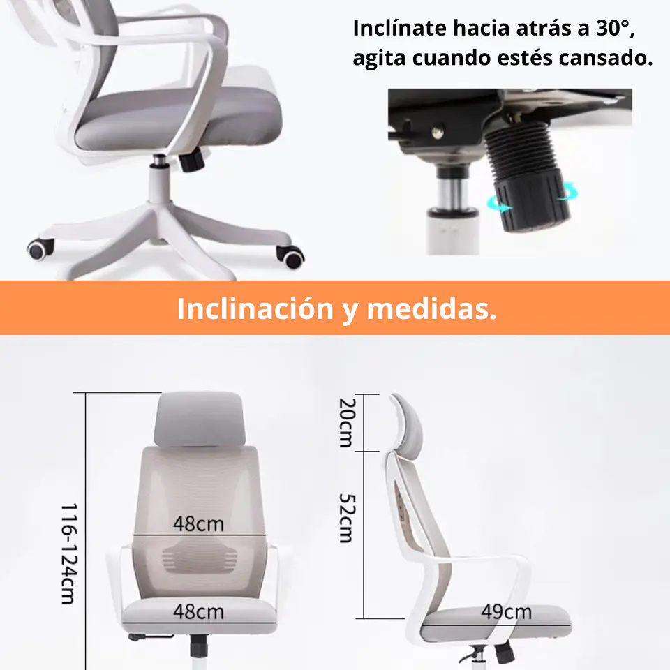 Silla Polar Ergónomica Oficina Escritorio Silenciosa A802 7