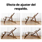 Silla De Playa Reposera Plegable De Lona Y Madera Exteriores - Miniatura 5