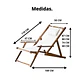 Silla De Playa Reposera Plegable De Lona Y Madera Exteriores - Miniatura 2