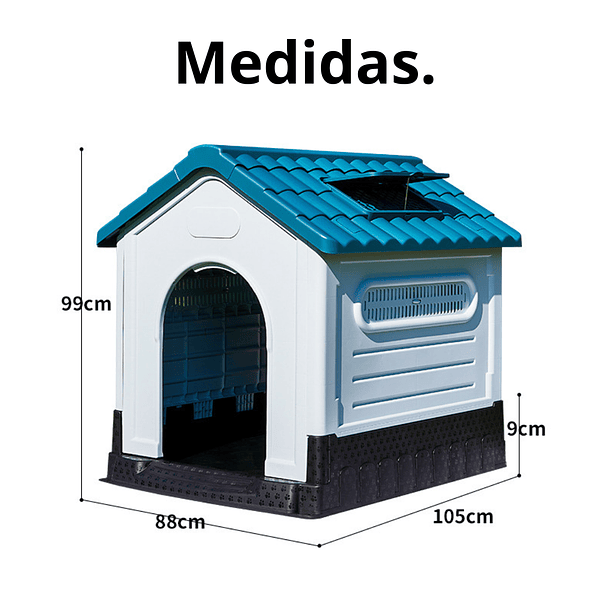 Casa Para Perro Mascotas Exterior Impermeable 105x88x99 Cm 3