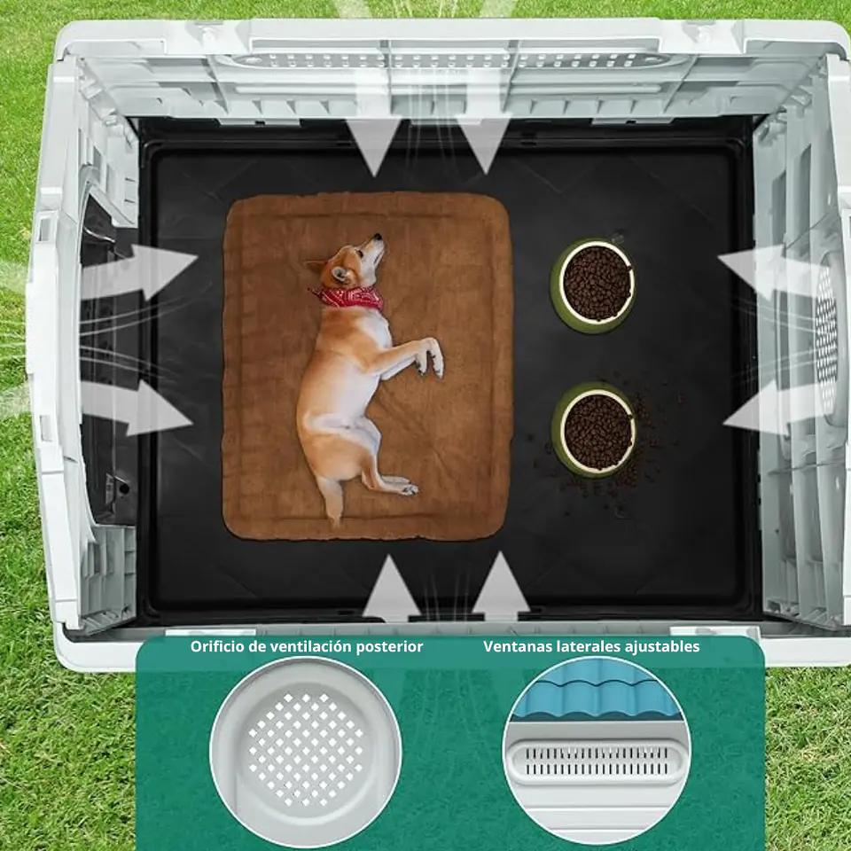 Casa Para Perro Mascotas Exterior Impermeable 100x71x95 Cm 4