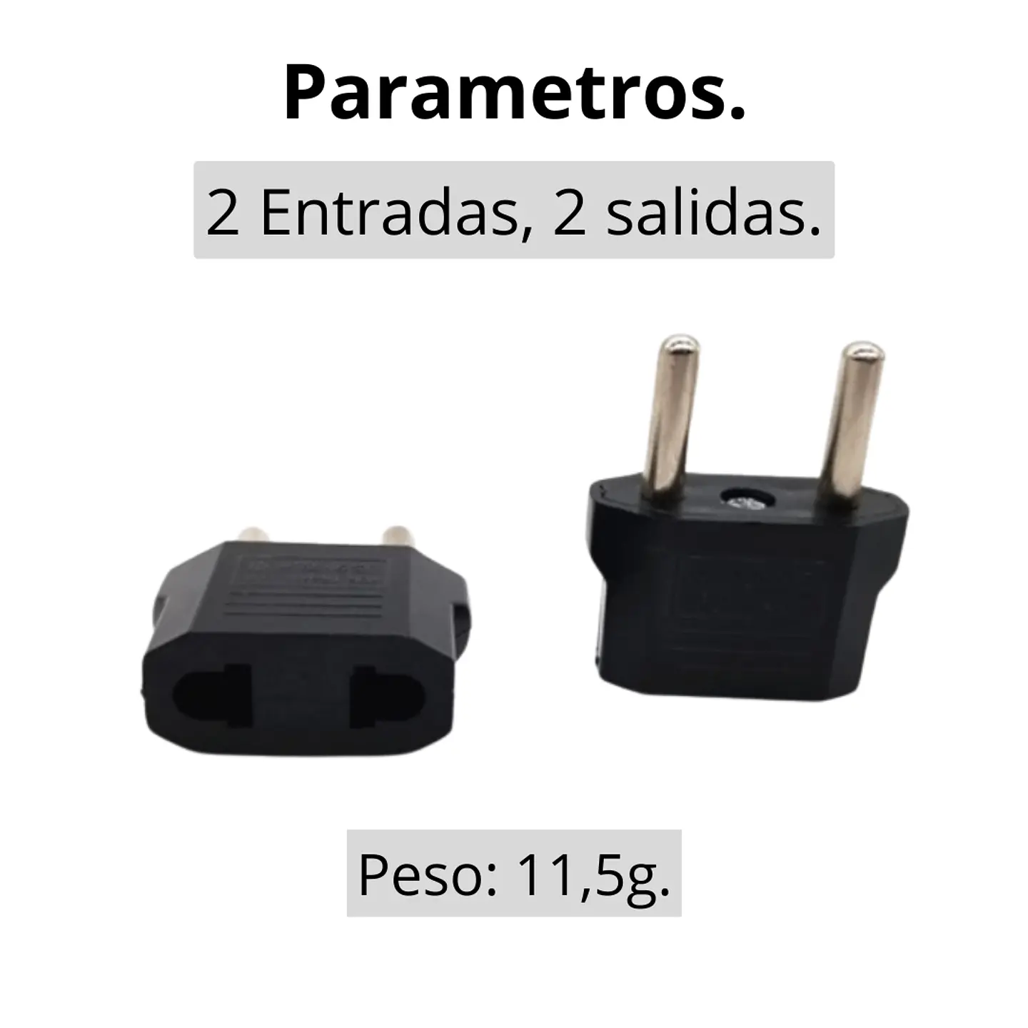 Pack 2 Adaptadores Enchufe Corriente Plug Europeo Americano 3
