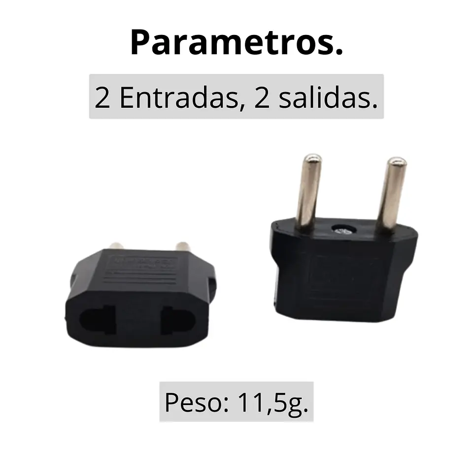 Pack 2 Adaptadores Enchufe Corriente Plug Europeo Americano 3