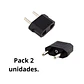 Pack 2 Adaptadores Enchufe Corriente Plug Europeo Americano - Miniatura 2