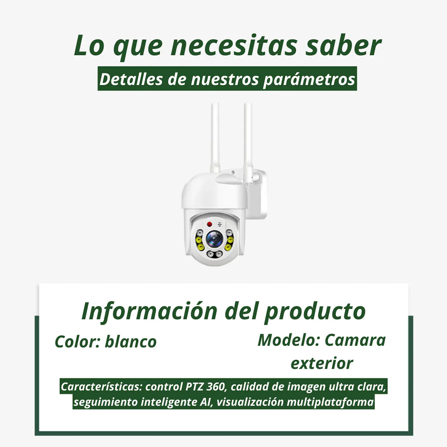 Camara Ptz Seguridad Smart Hd Wi-fi 360 Exterior Interior 5