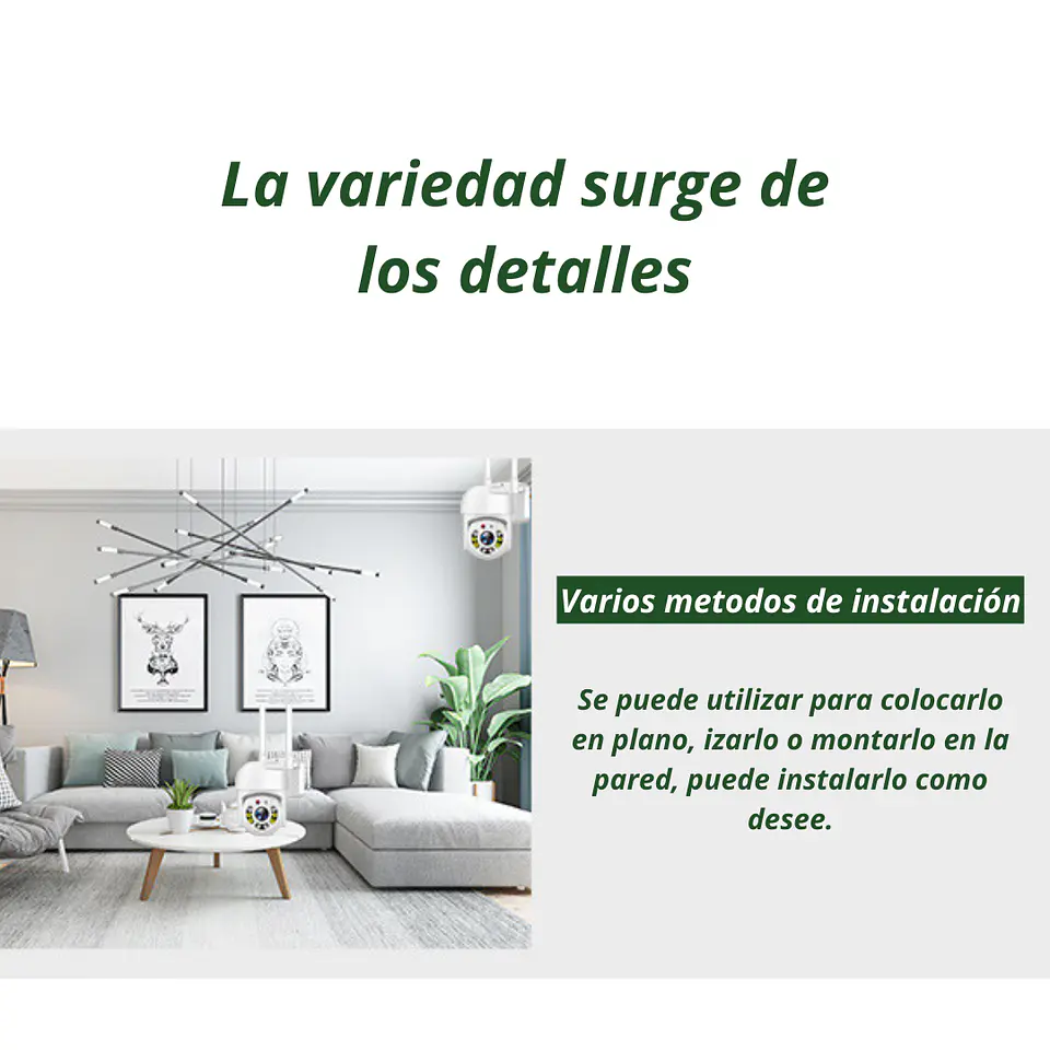 Camara Ptz Seguridad Smart Hd Wi-fi 360 Exterior Interior 7