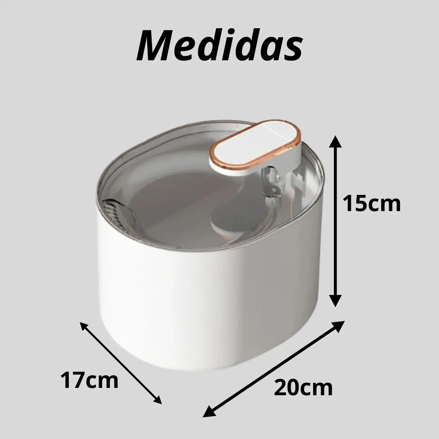 Bebedero Automático Gatos Perros Fuente Agua 3L 5