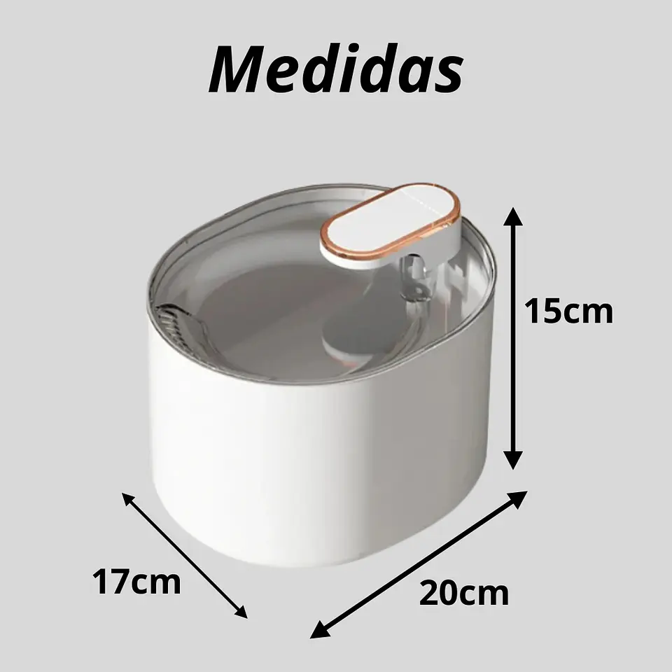 Bebedero Automático Gatos Perros Fuente Agua 3L 5