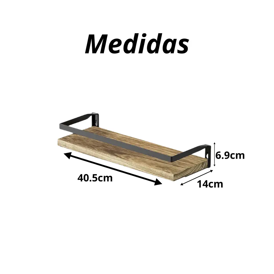Estanteria Minimalista Moderna 2 Niveles Flotante De Madera  6