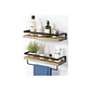Estanteria Minimalista Moderna 2 Niveles Flotante De Madera  - Miniatura 4