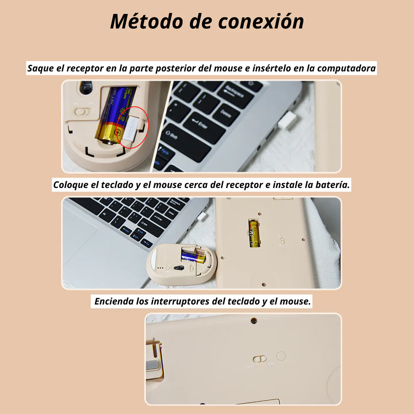 Teclado + Mouse Inalámbrico Lapiz Labial Retro Mujer 6
