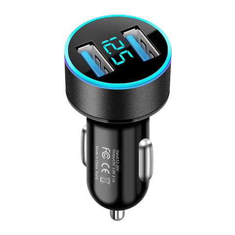 Cargador Adaptador Automovil Usb Doble Entrada 12-24v 3.1a