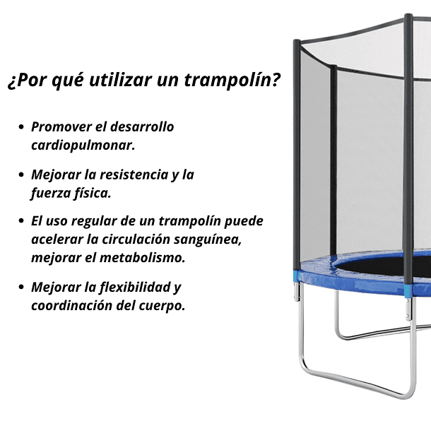 Cama Elástica Trampolín Exterior Con Malla 2.44 X 2.3 M 3