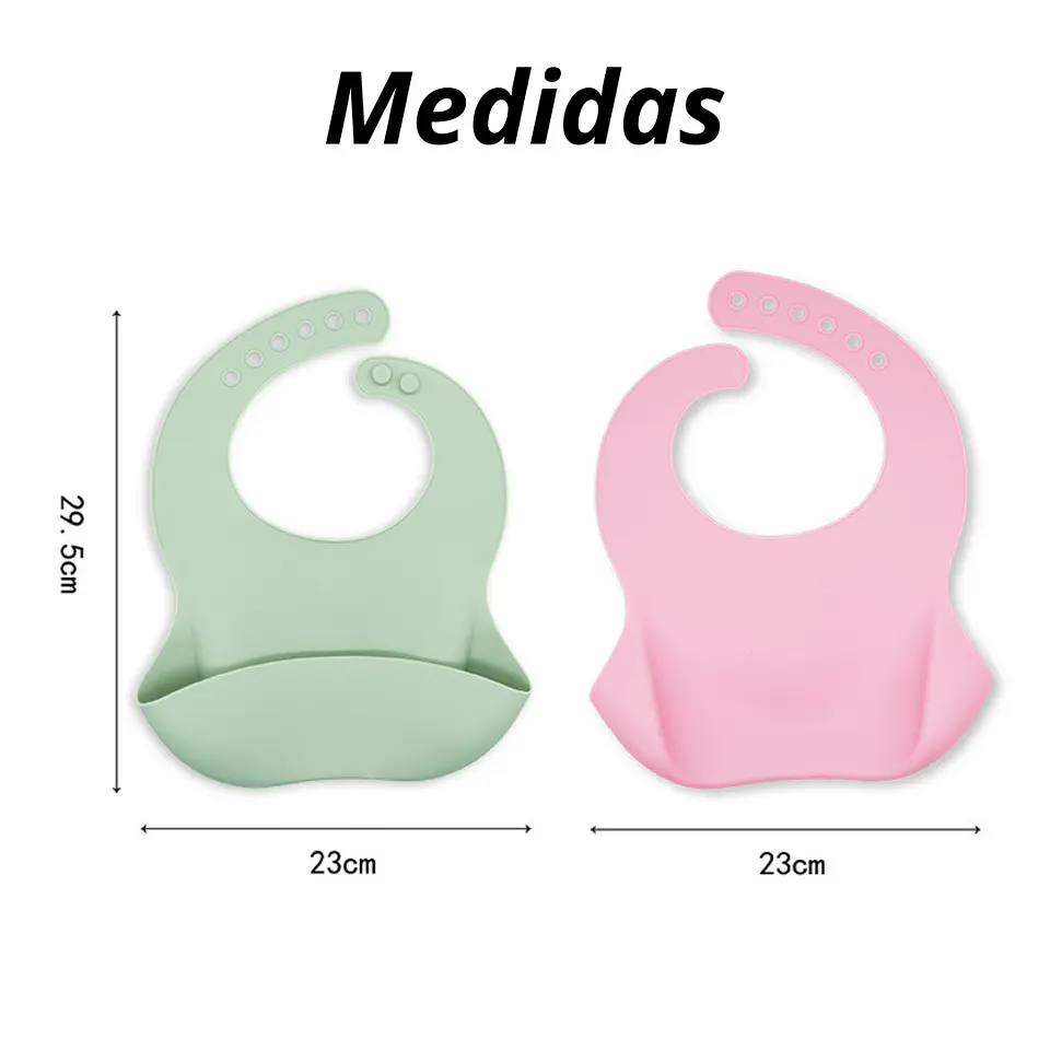 Babero Impermeable Para Bebes De Silicona Lavable 2