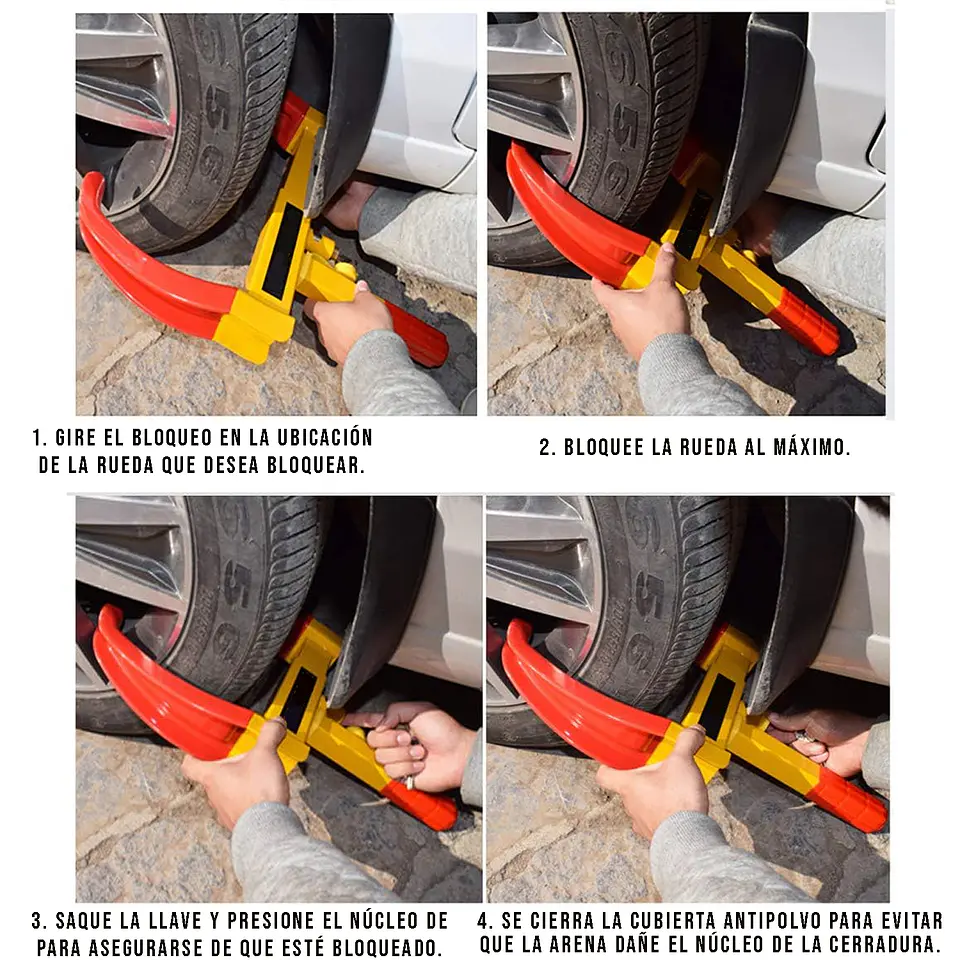Traba Ruedas Llanta Garras Antirrobo Ajustable Auto Camion 3