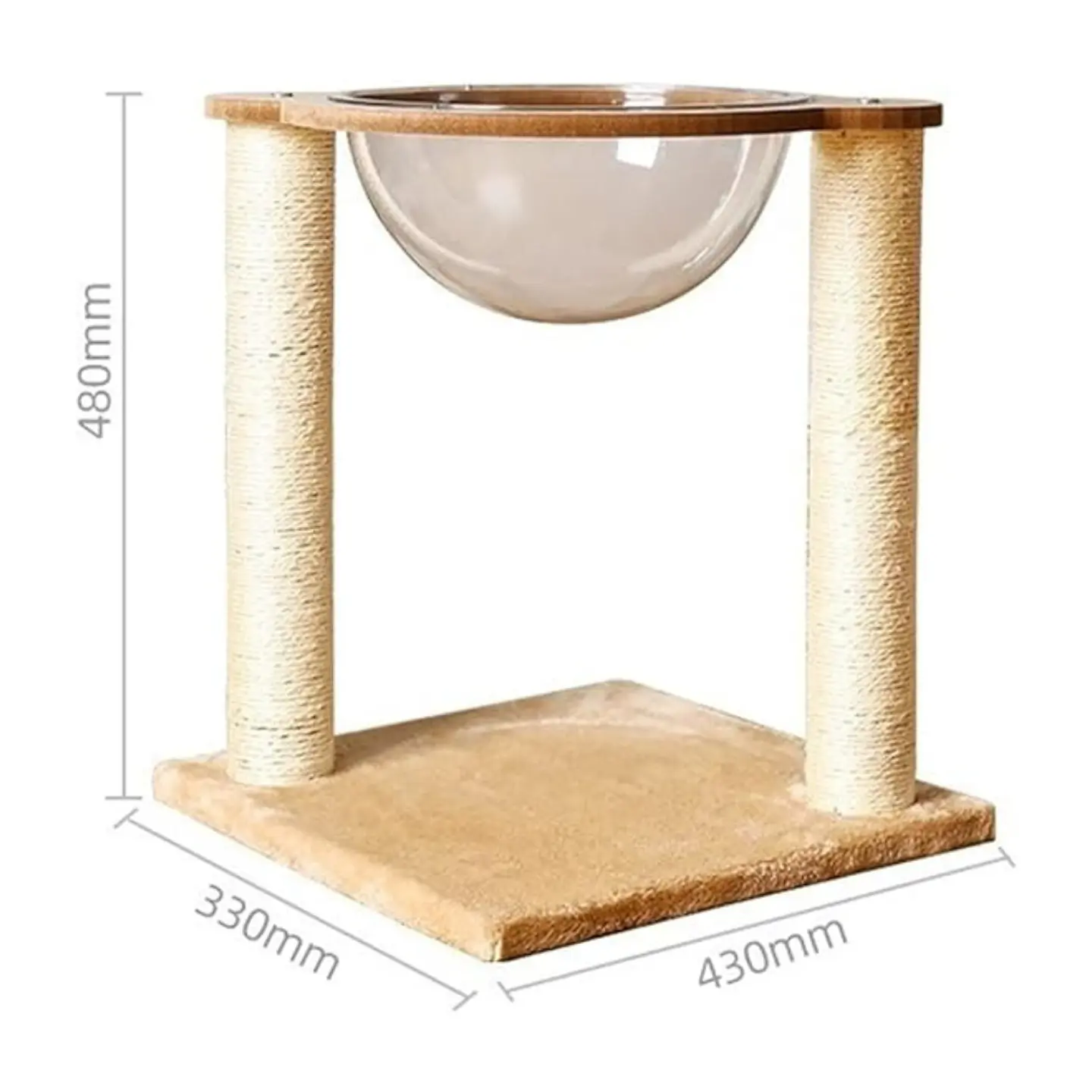 Nido Rascador Cama Para Gato Cápsula Transparente Moderno 5
