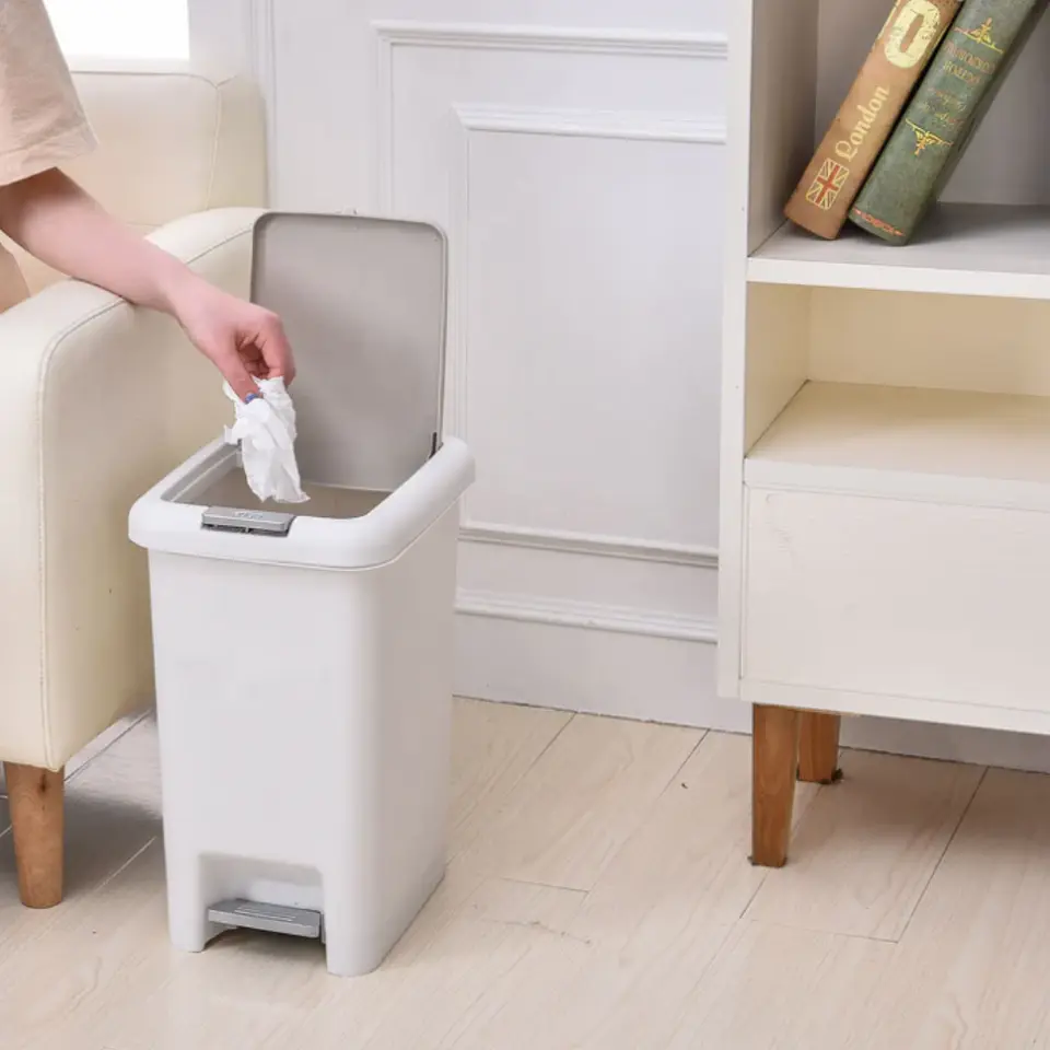 Basurero Cocina Con Pedal Y Apertura A Presión De 8 Litros 3