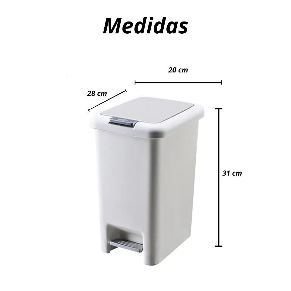 Basurero Cocina Con Pedal Y Apertura A Presión De 8 Litros 2