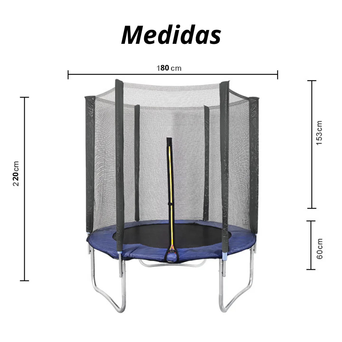 Cama Elástica Trampolín Exterior Con Malla 2.2 X 1.8 M 2