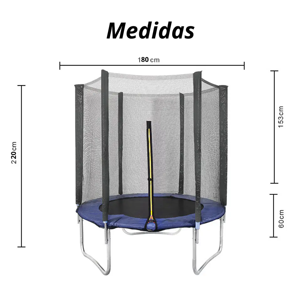 Cama Elástica Trampolín Exterior Con Malla 2.2 X 1.8 M 2