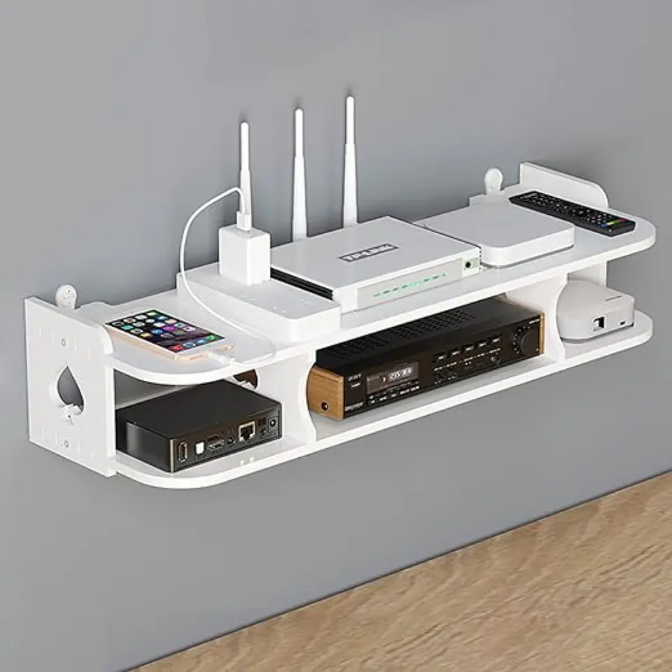 Estanteria Soporte Flotante de Pared para TV, Organizador 4
