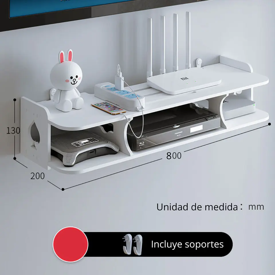 Estanteria Soporte Flotante de Pared para TV, Organizador 3