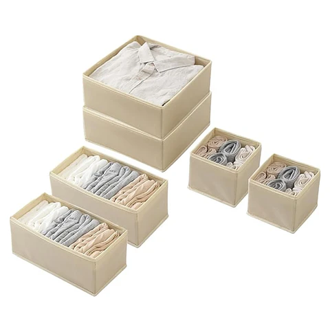 Set De 6 Cajas Plegable Organizador De Ropa Interior Y Mas