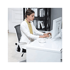 Silla De Escritorio Crusec Oficina Escritorio Ejecutiva Ergonómica Negra Con Tapizado De Mesh 2