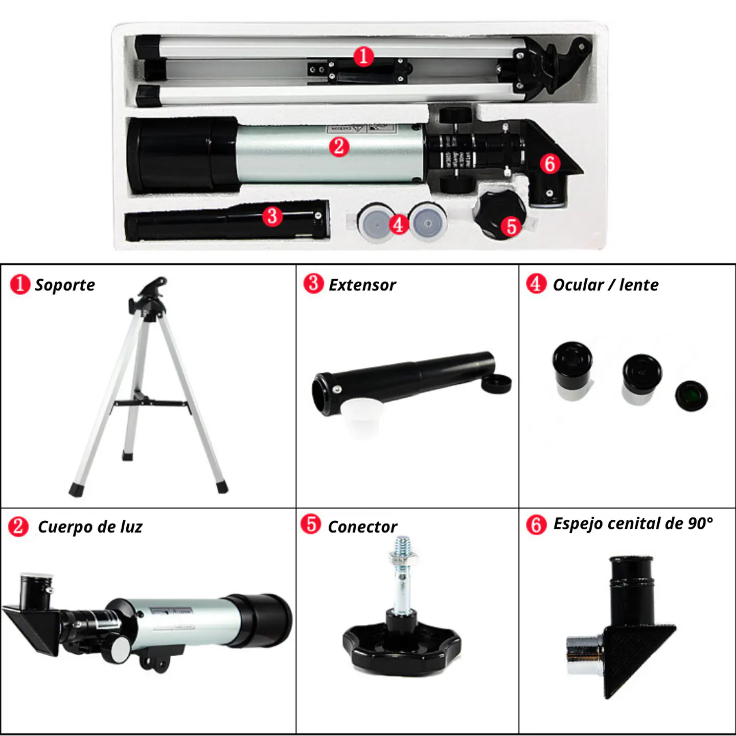Telescopio Astrónomico Monocular Con Tripode F36050 3