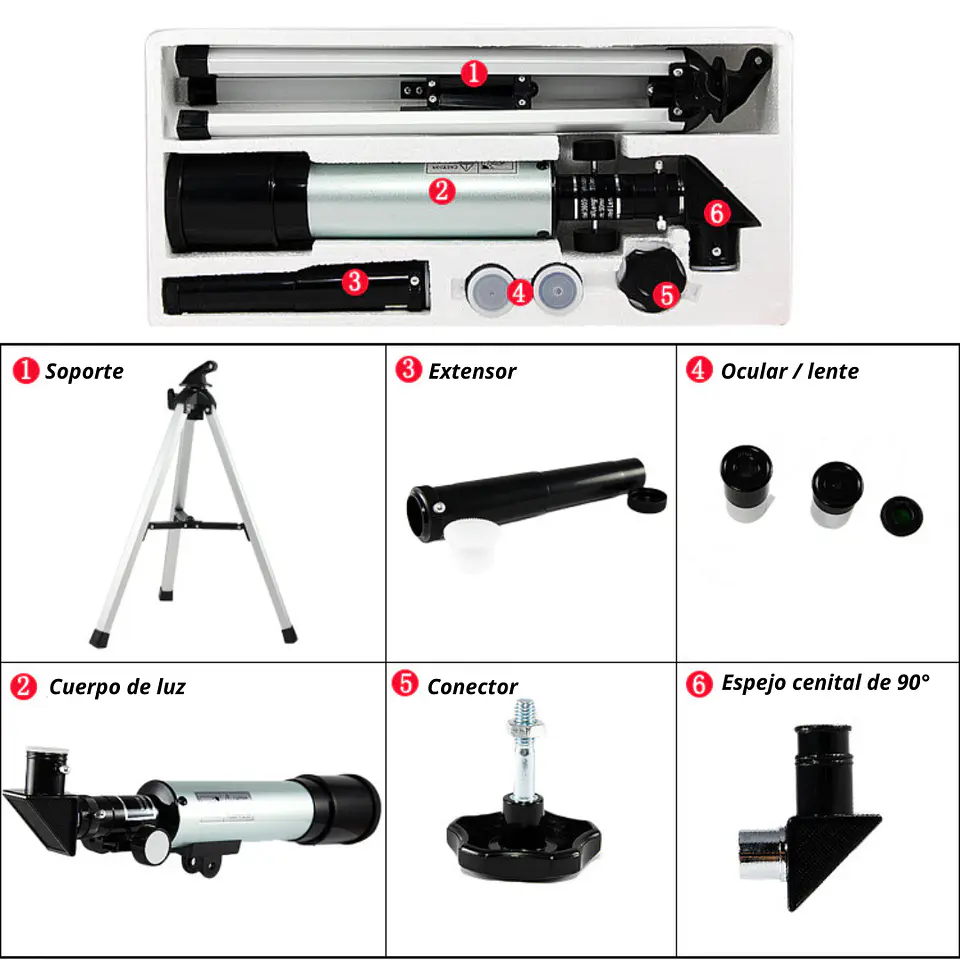 Telescopio Astrónomico Monocular Con Tripode F36050 3