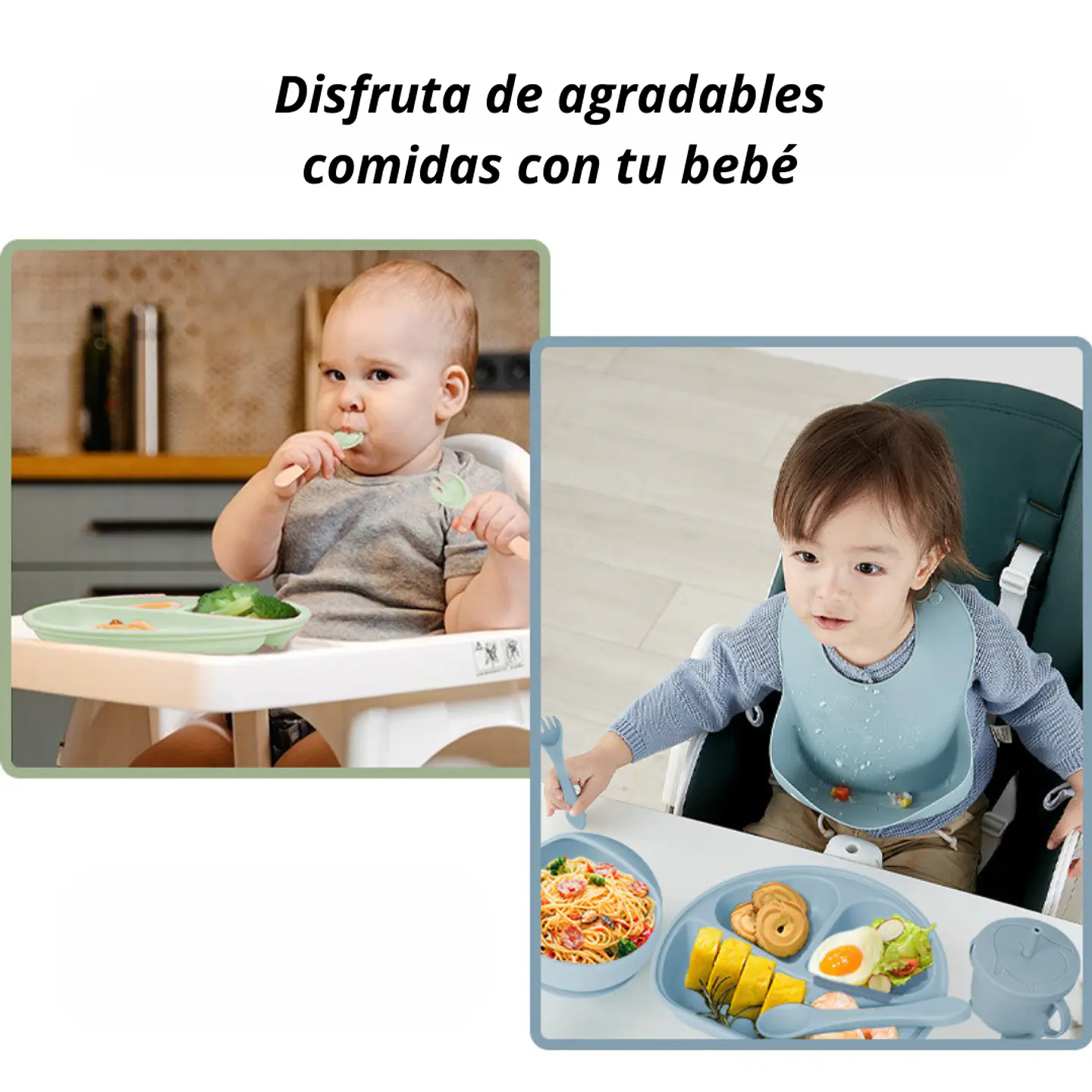 Plato Para Bebé De Silicona Juego 6 Piezas Lavable 6