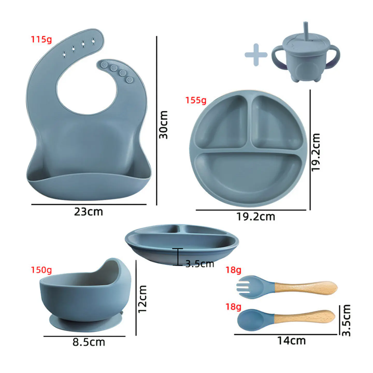 Plato Para Bebé De Silicona Juego 6 Piezas Lavable 4