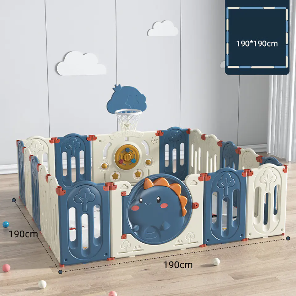 Corral De Juegos Infantil Dinosaurio Plegable 190cm X 190cm 4