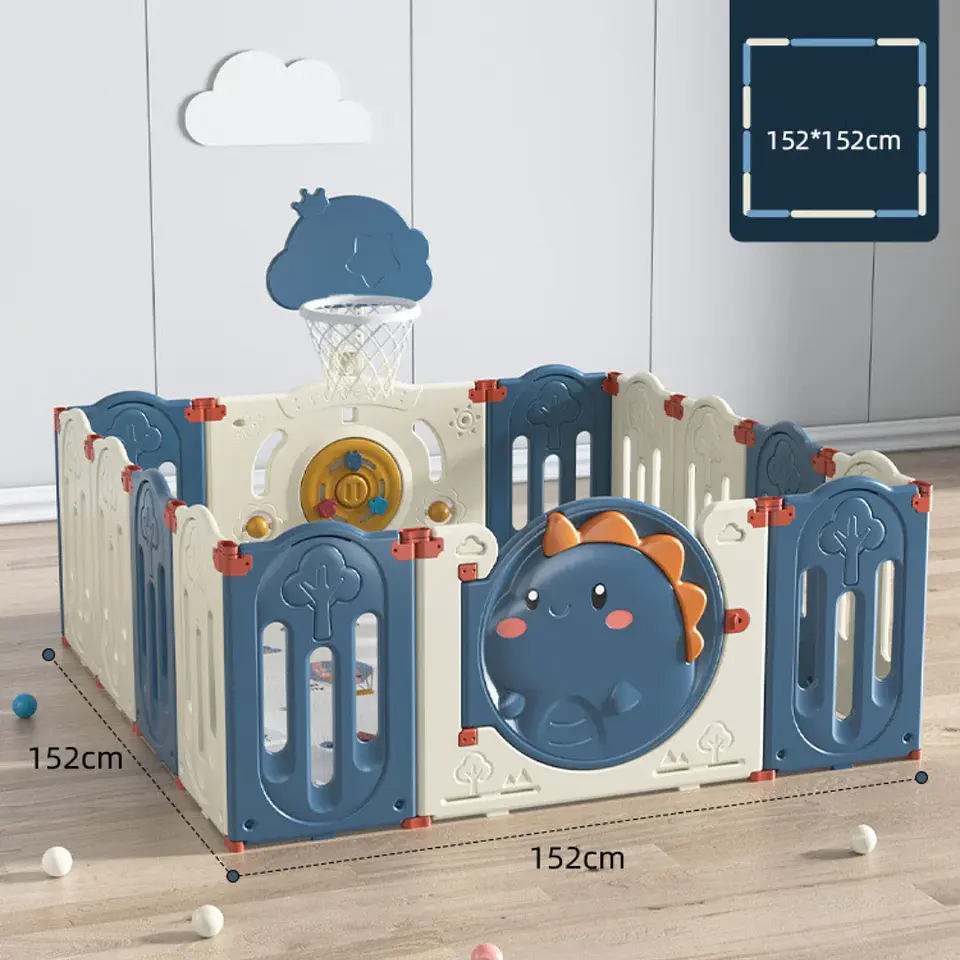 Corral De Juegos Infantil Dinosaurio Plegable 152cm X 152cm 3