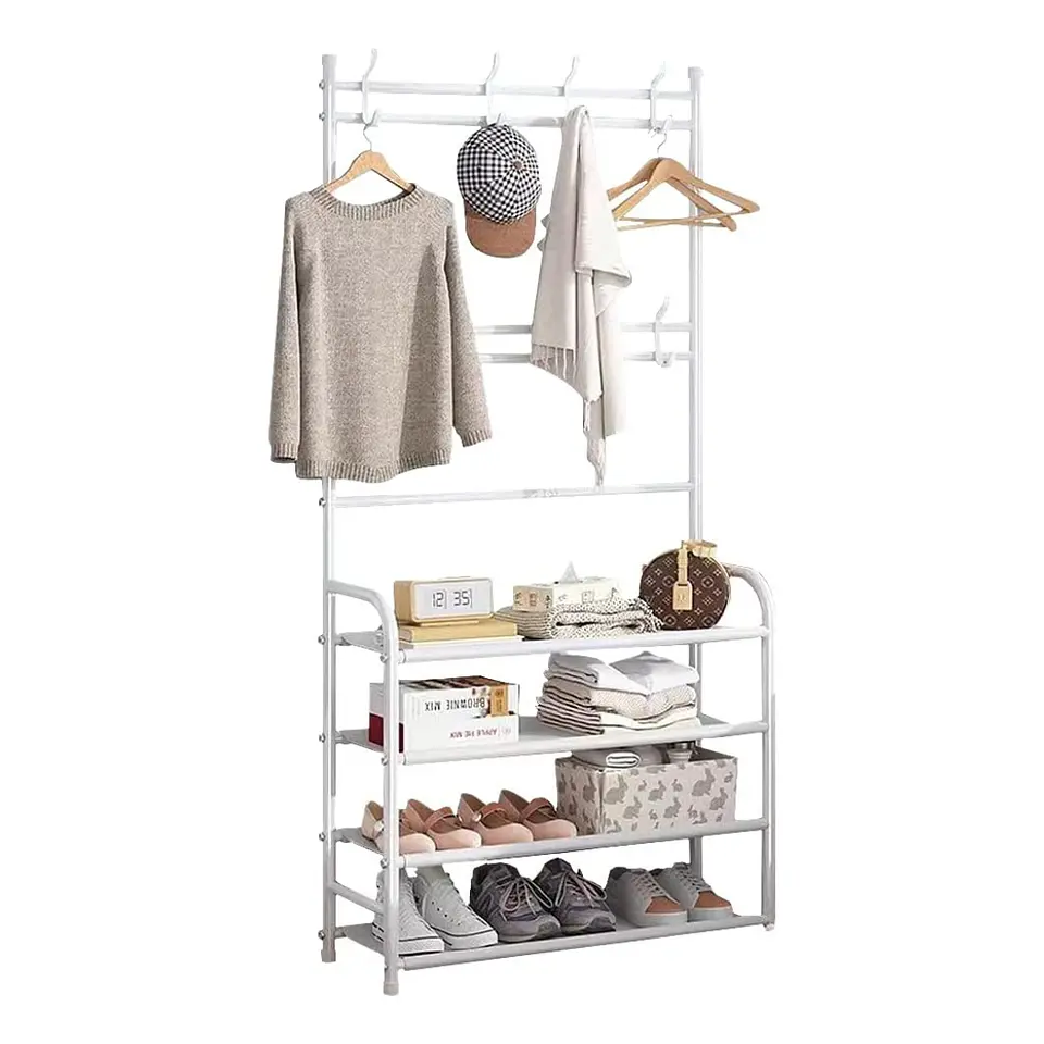 Perchero Organizador De Ropa Con 4 Niveles Zapatero Hierro 1