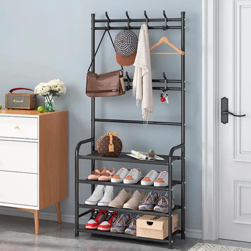 Perchero Organizador De Ropa Con 4 Niveles Zapatero Hierro 5