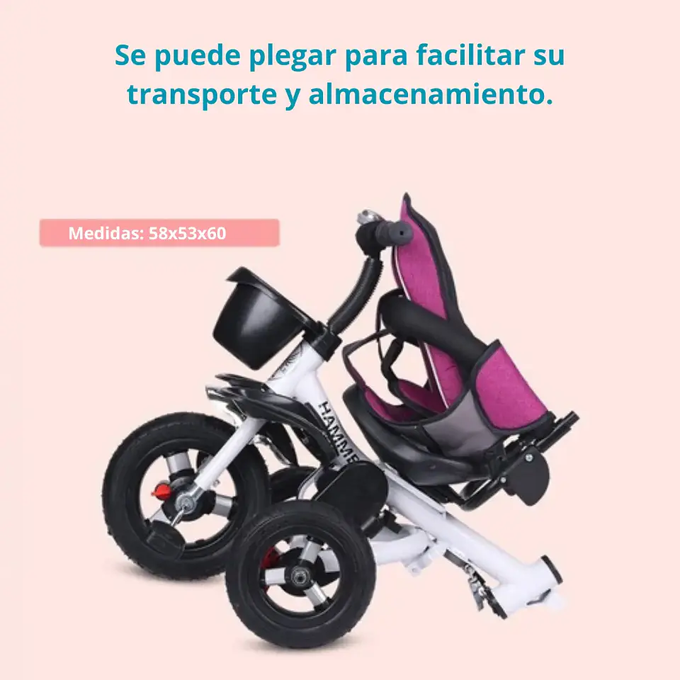 Triciclos Multifuncional Gira 360 Sombrilla Plegable 2