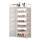 Zapatero De 7 Niveles Metal Organizador + Cortina - Miniatura 1