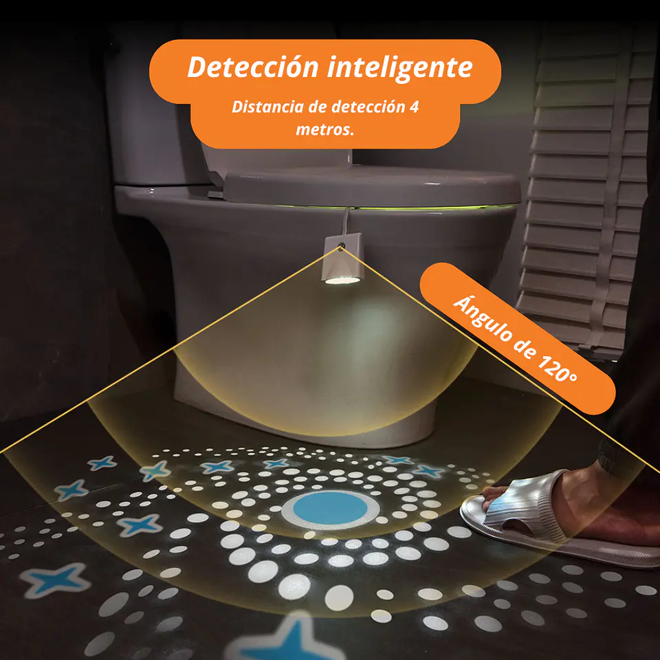 Luz Led Nocturna Para Baño Inodoro Sensor Color Ajustable 4