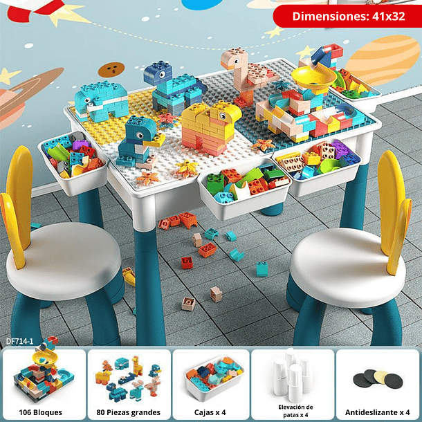 Juego De Lego Multiuso Recreación Infantil Mesa Y Accesorios 2